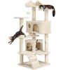 54.5" Height Cat Tree Tower Condo with Scratching Post, Beige