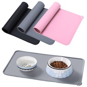 Silicone Dog Bowl  Non-Stick Fountain Placemat (Color: Pink)