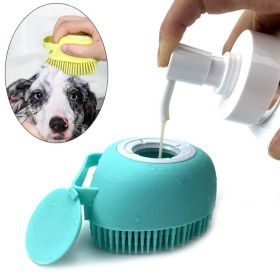 Bathroom Puppy, Big Dog Bath Massage Gloves Brush Soft Safety Silicone Pet Accessories for Dogs, Tools Mascotas Products (Color: Yellow, size: Heart)