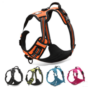 Truelove Pet Adjustable Safety Reflective Nylon Harness for Big Medium Large Dogs (Color: Rose red, size: M)