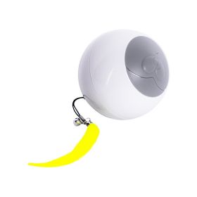 Ai Wo Pet Intelligent Rolling Ball, Cat Toy Ball, Pussy Cat Ball, Bite Resistance, and Relief for Pussy Pet Toy Ball Wholesale Cross border (Specifications: Neutral English packaging, colour: Cat Bottom Rolling Ball - White)