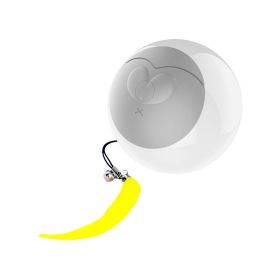 Cat toy LED light emitting automatic cat teaser rolling ball USB charging pet ball electric toy ball manufacturer direct sales (colour: white)