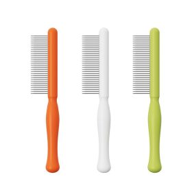 Ai Wo Pet Comb Cat Row Comb Dog Comb Special Stainless Steel Dense Teeth to Remove Floating Hair One Piece for Cross border Shipping (Specifications: orange, colour: Xiao Man Waist Thick Teeth)