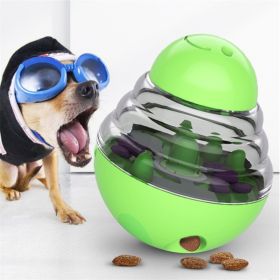 Interactive Puppy Dog Slow Feeder Tumbler Toy (Color: Green)