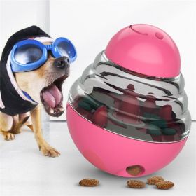 Interactive Puppy Dog Slow Feeder Tumbler Toy (Color: Pink)