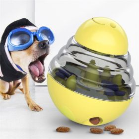 Interactive Puppy Dog Slow Feeder Tumbler Toy (Color: Yellow)