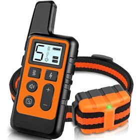 Waterproof Shock Collars for Dog with Remote Range 1640 ft (Color: Orange)